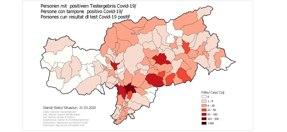 Coronavirus in Alto Adige, altri 5 contagi a Bressanone e Brunico, cresce anche Santa Cristina